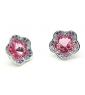 Pink crystal floral earrings