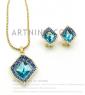 Blue crystal jewelry sets