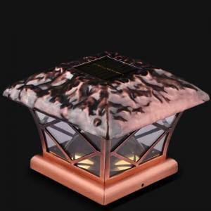 Copper Plated Diamond Pattern Post Cap Light