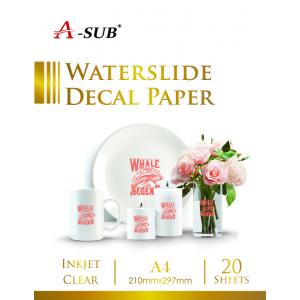 A-SUB Factory Inkjet Clear Water Slide Decal PaperA4*20sheet