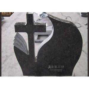 Black granite custom cross tombstone