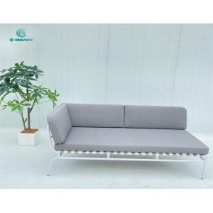 Aluminum outdoor dining set white frame grey cushion sofa