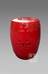 red colored glaze porcelain cool stool