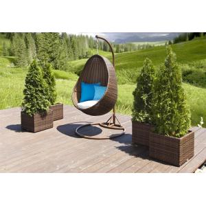 Poly rattan garden swing chair set