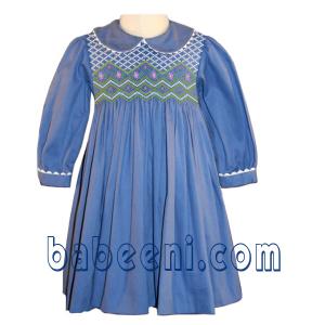  Long sleeves smocked dresses for little girls