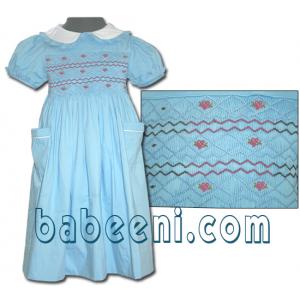 Blue smocking dress - DR 647