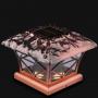 Copper Plated Diamond Pattern Post Cap Light