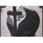 Black granite custom cross tombstone