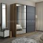 Modern 2 Mirror Doors Sliding Wardrobe Armoire