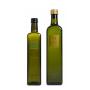 Empty Square Dark Green Glass Olive Oil Bottle