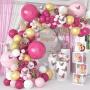 Gold & Pink Happy Birthday Balloon Arch