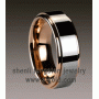 Tungsten ring for men rose gold plating 