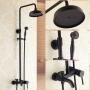 Antique Black Bronze Brass Shower Tap Set TFB558