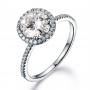 6.5mm Round Cut 1ctw Moissanite and Diamond Engage