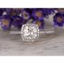 1.7ctw Moissanite and Diamond Engagement Ring 14k 