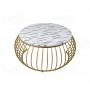 Custom Round Marble Top Gold Frame Coffee Table